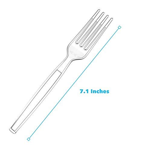 Zeppoli 120-Piece Clear Plastic Fork Set - Plastic Cutlery Utensil Set - Disposable Clear Plastic Forks - Chinet Utensils