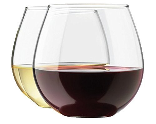 Zeppoli Wine Glass 4-Piece Set Stemless Clear Durable Glass