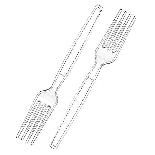 Zeppoli 120-Piece Clear Plastic Fork Set - Plastic Cutlery Utensil Set - Disposable Clear Plastic Forks - Chinet Utensils