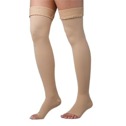 Thigh High Compression Stockings 20-30mmHg Open-Toe for Men and Women Support