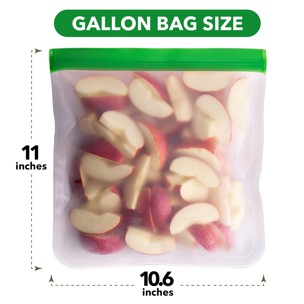 Greenzla - Large & Durable Reusable Food Storage Bags - Eco-Friendly PEVA Bags