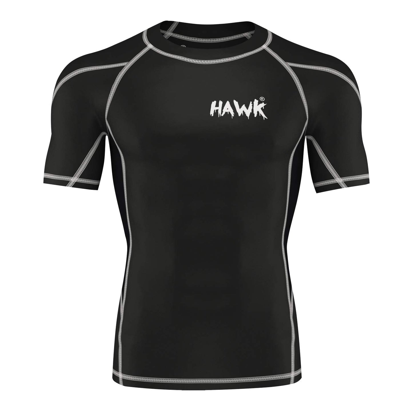 Mens Compression Shirts Base Layer Athletic Gym Short Sleeve Rashguard Shirt  (Black, Small)