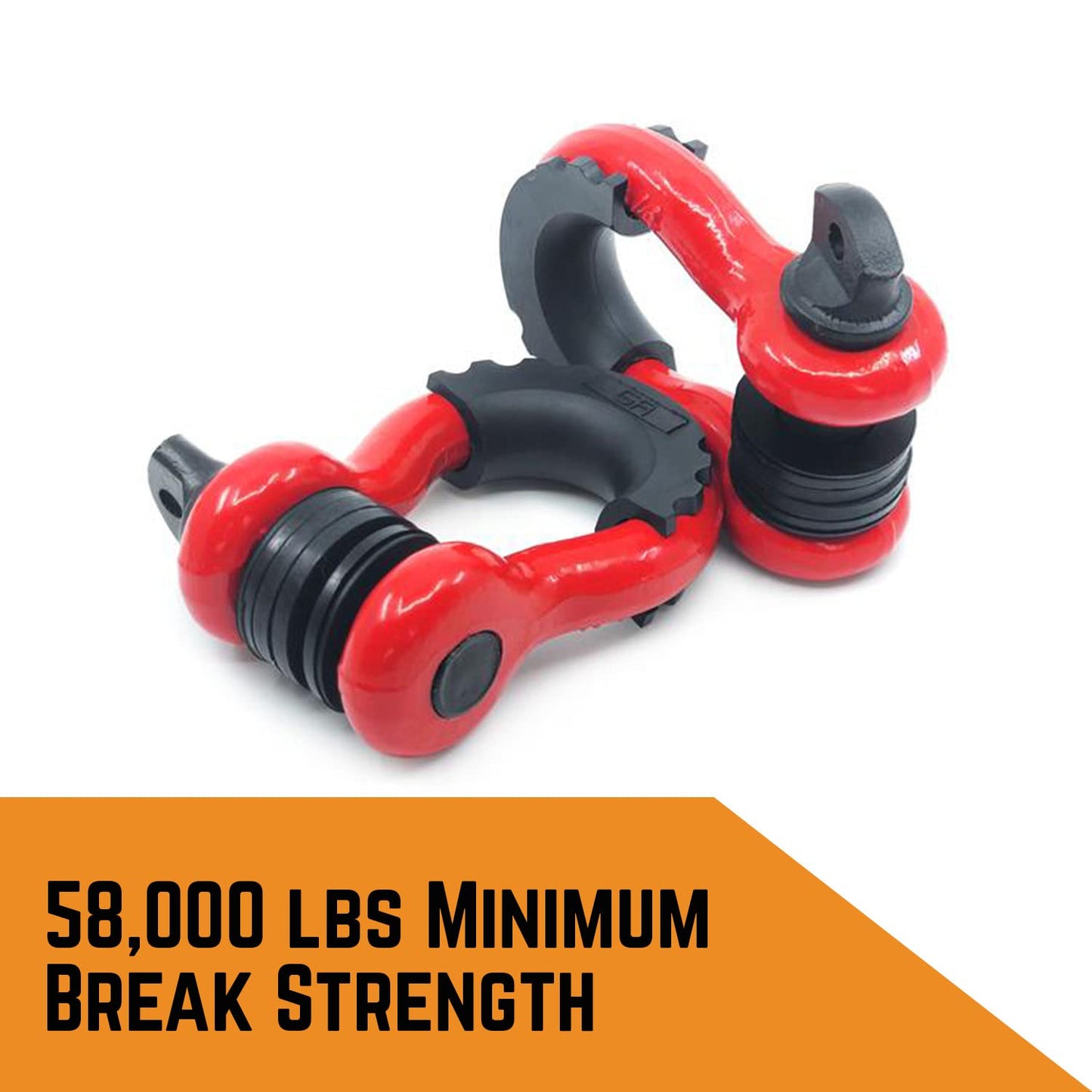 GearAmerica Mega Shackles® | Forged Carbon Steel | 68k LBS MBS (16,000 LBS WLL) | Off-Road Recovery Anchor Points