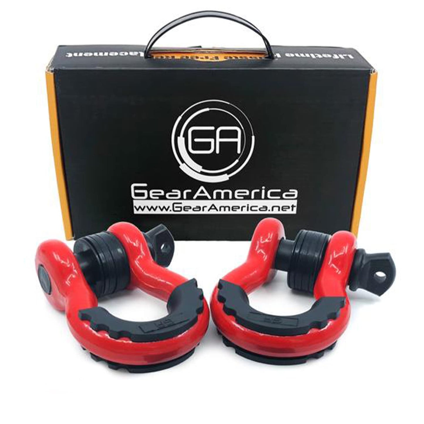 GearAmerica Mega Shackles® | Forged Carbon Steel | 68k LBS MBS (16,000 LBS WLL) | Off-Road Recovery Anchor Points