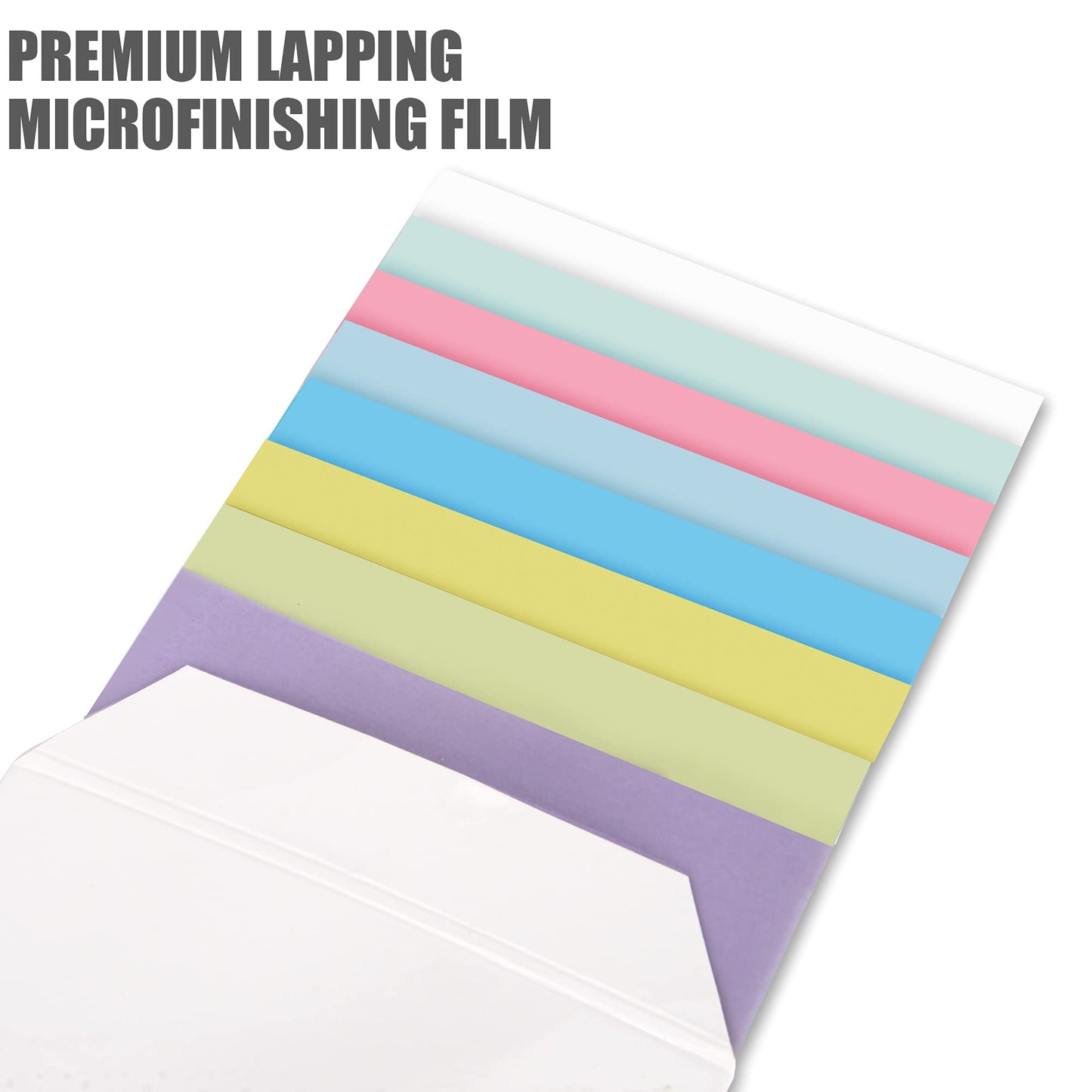 Lapping Microfinishing Film with PSA - Set of 8 Polishing Sheets 4.25�� x 11�� for Scary Sharp Sharpening System - AO Aluminum Oxide with Pressure Sensitive Adhesive