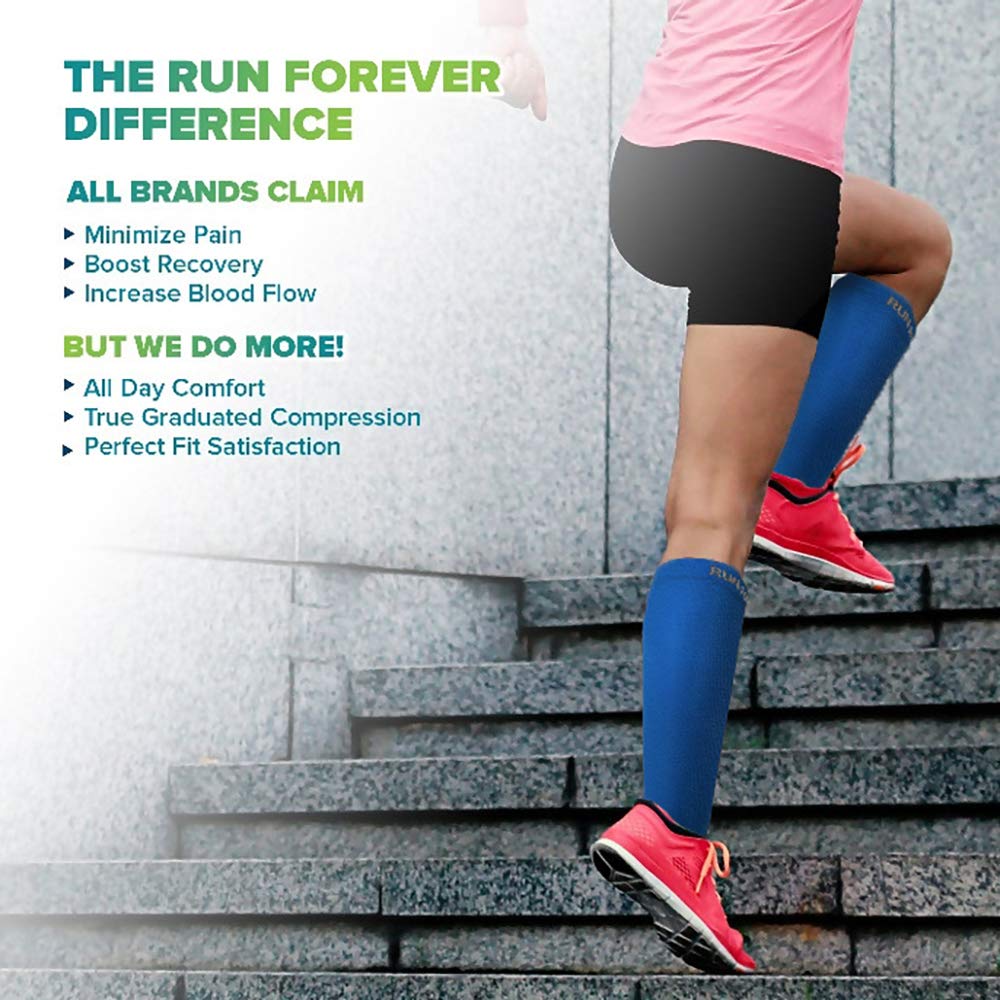 Run Forever Sports Compression Socks for Women & Men | 20-30 mmHg Knee High Medical Grade Compression Stockings