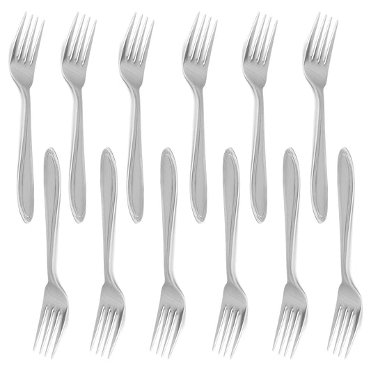 Royal 12-Piece Table Forks Set - 18/10 Stainless Steel Dinner Forks, Mirror Polished Flatware Utensils - Great Salad Forks, Use for Home, Kitchen, or Restaurant