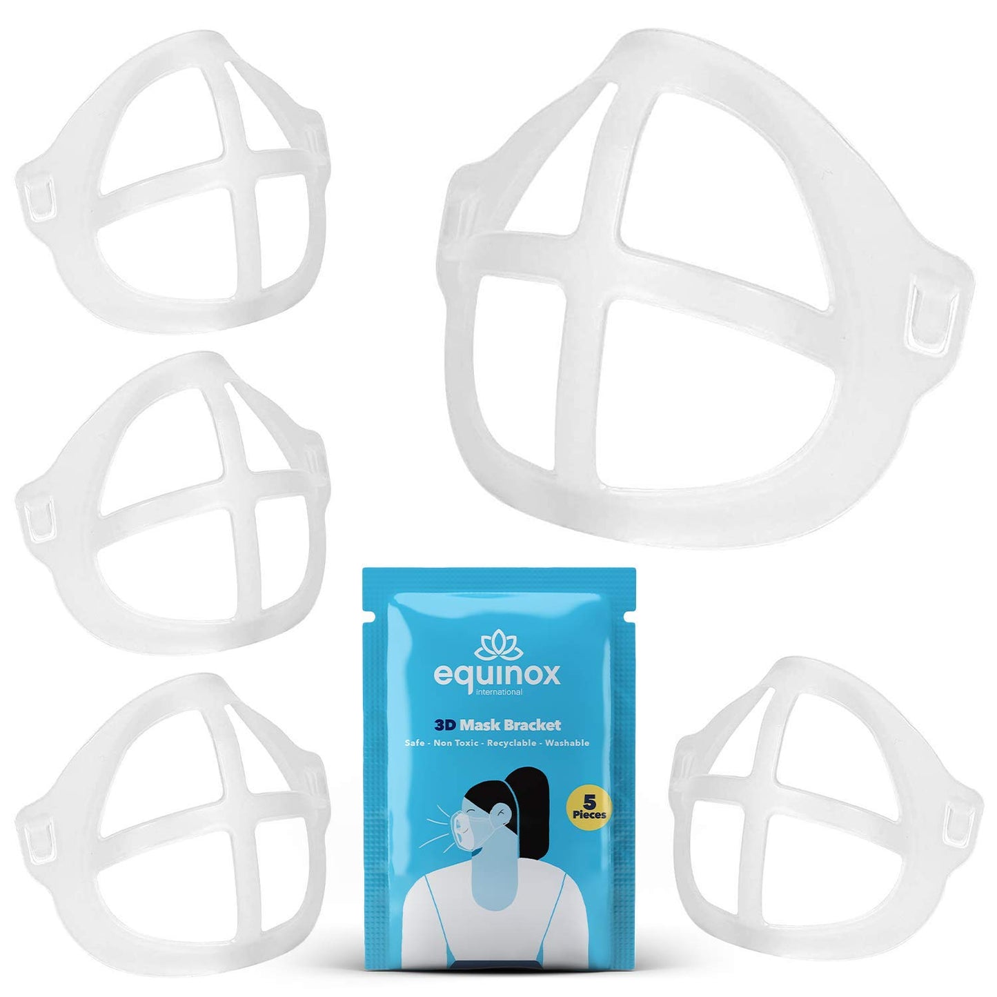 Equinox 3D Face Mask Bracket (5 Piece) - Inner Support Frame - Lipstick Protector - Mask Accessories