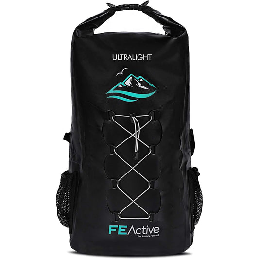 FE Active Dry Bag Waterproof Backpack - 30L Eco Friendly Bag for Men & Women for Fishing, Travel, Hiking, Beach & Survival Gear. Storage for Camera & Camping Accessories | Designed in California, USA