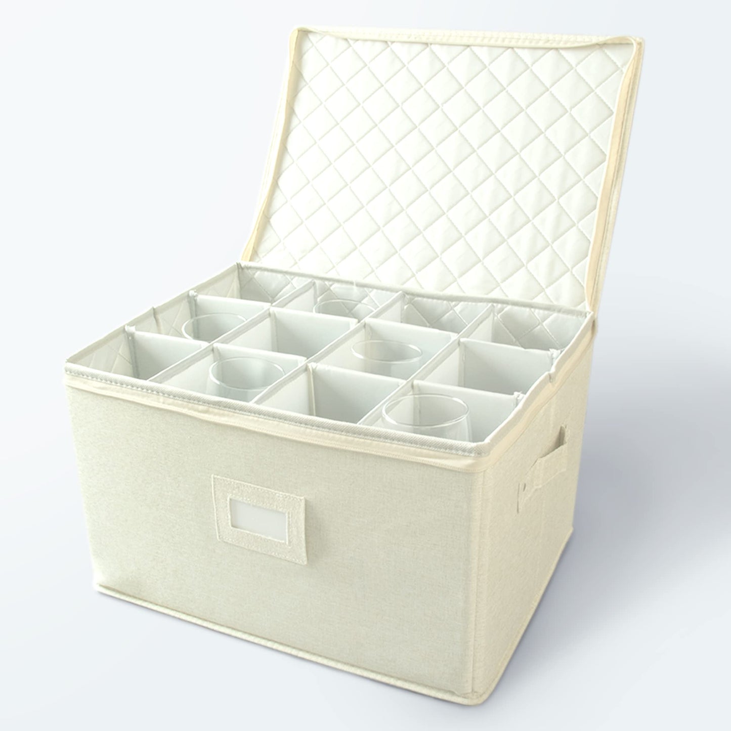 storageLAB China Storage Containers, Containers for Organizing, Hard Shell Case, Felt Plate Dividers, Moving Supplies, Storage Box, Wine, Dishes, Glasses Storage, Charger Plates Storage Containers