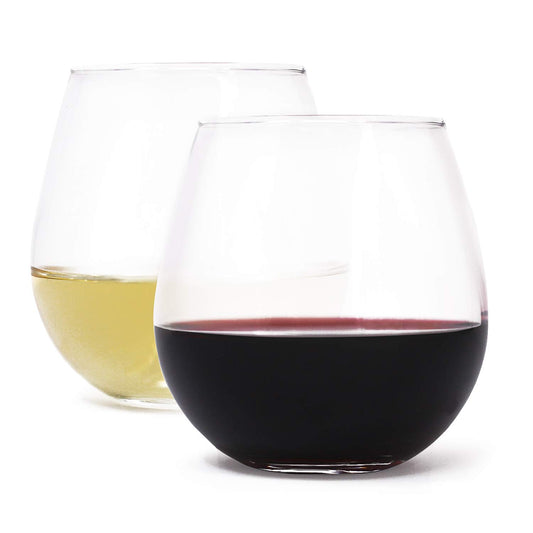 Zeppoli Wine Glass 4-Piece Set Stemless Clear Durable Glass