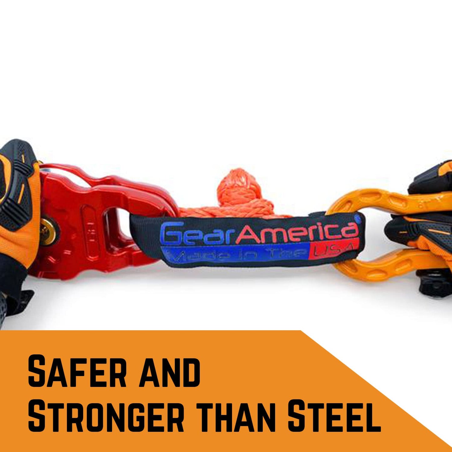 GearAmerica Synthetic Soft Shackles 1/2 Orange 45,000 lbs