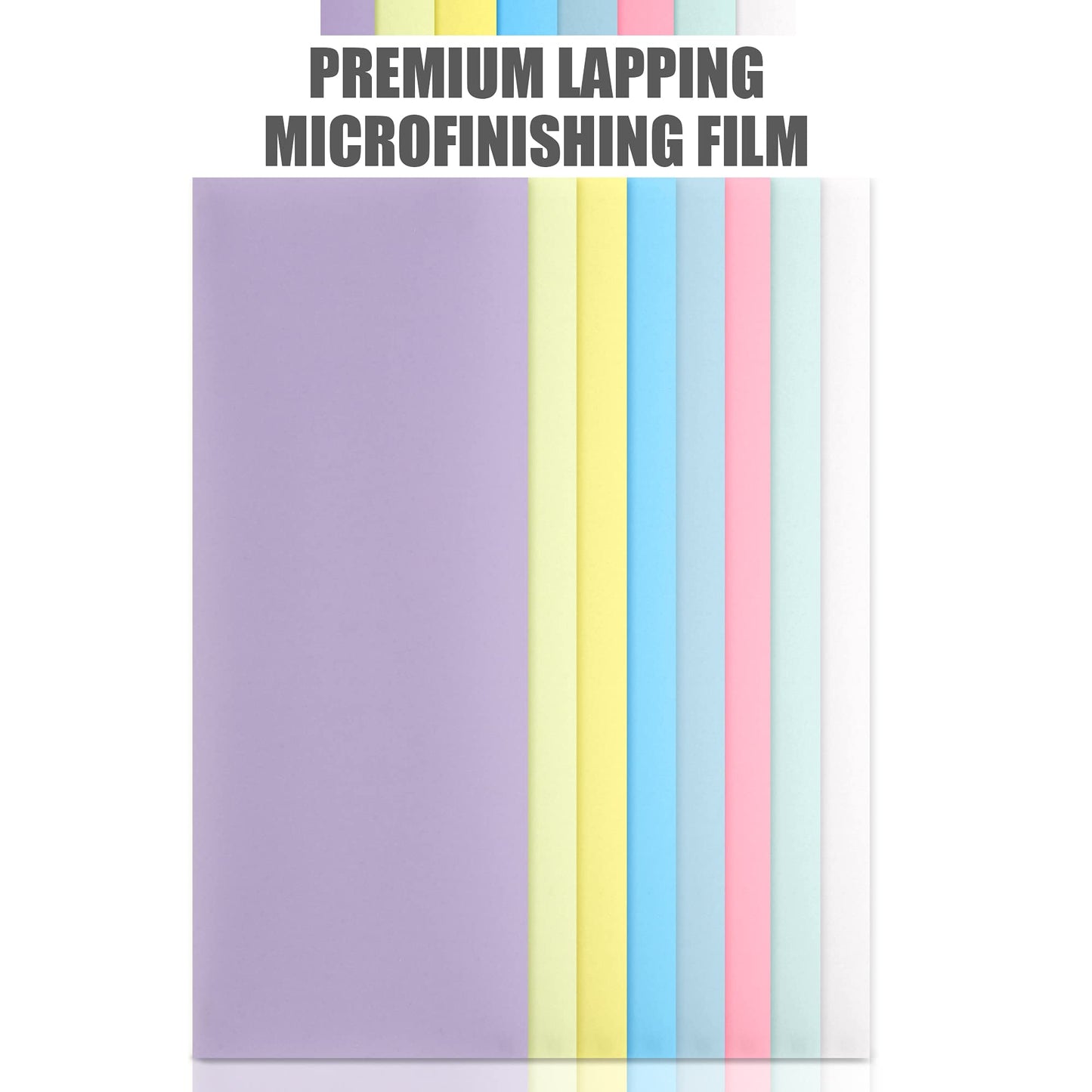 Lapping Microfinishing Film with PSA - Set of 8 Polishing Sheets 4.25�� x 11�� for Scary Sharp Sharpening System - AO Aluminum Oxide with Pressure Sensitive Adhesive