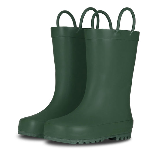 Lone Cone Elementary Collection - Premium Natural Rubber Rain Boots with Matte Finish for Toddlers and Kids, Leap Frog Green, Toddler 8