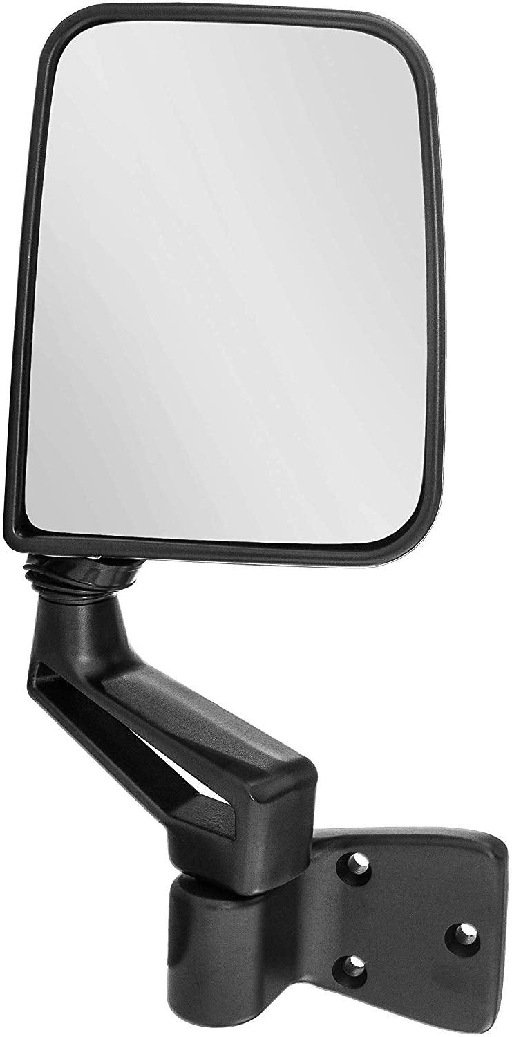 Passenger Side Mirror Compatible with Jeep Wrangler (1987 1988 1989 1990 1991 1992 1993) Right Black Non-Heated Folding Manual Adjustment Outside Rear View Replacement Door Mirror - CH1321102