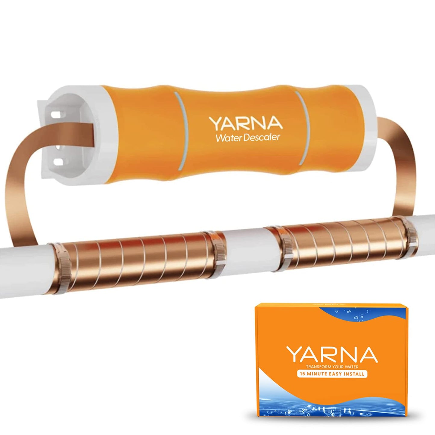 YARNA Capacitive Electronic Water Descaler Whole House Solution - Alternative No Salt Water Softener System, Reduces The Effects of Limescale and Hard Water [CWD24, Max 1" Pipe]