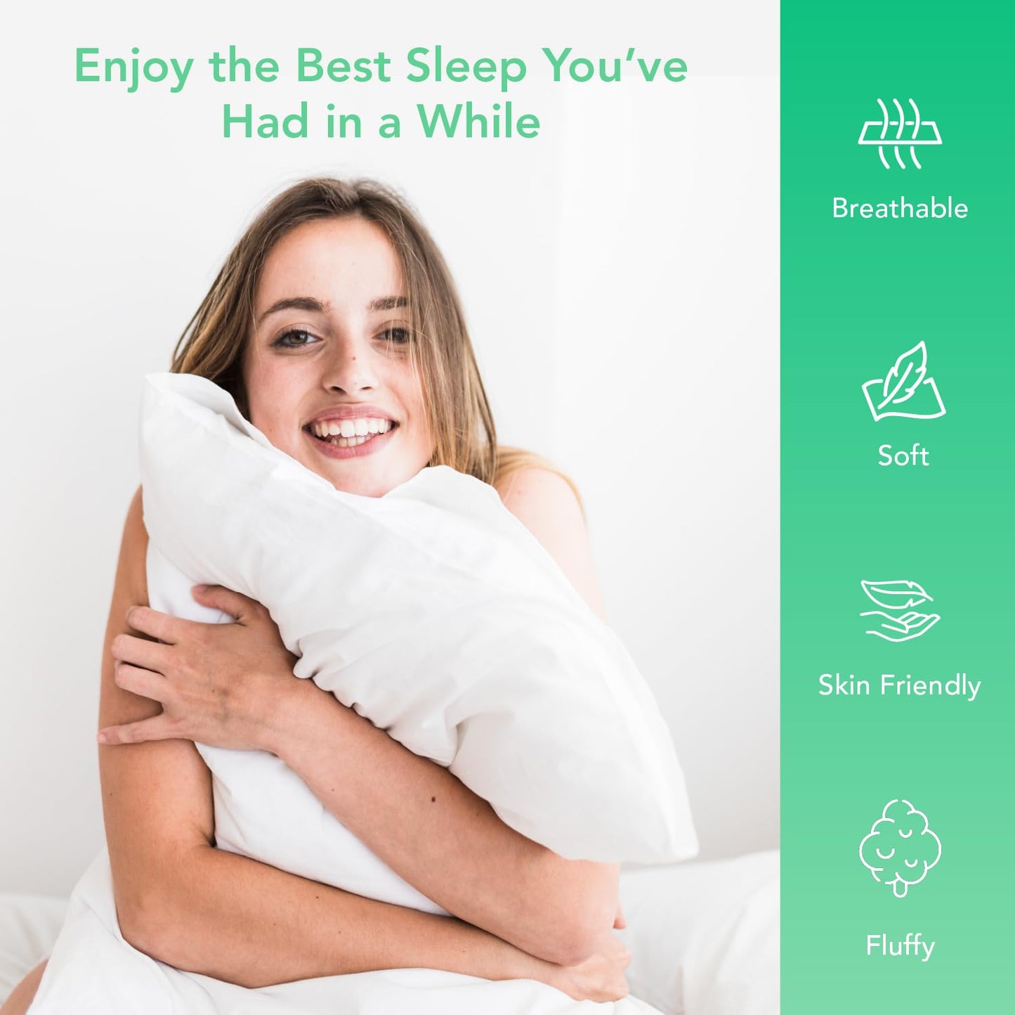 Celeep Bed Pillows- Premium Sleeping Pillows - Soft Sand Washed Cover - Microfiber Filling