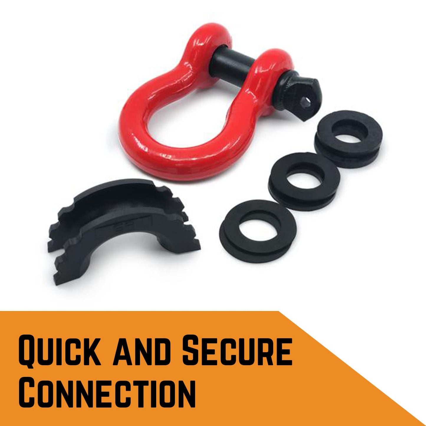 GearAmerica Mega Shackles® | Forged Carbon Steel | 68k LBS MBS (16,000 LBS WLL) | Off-Road Recovery Anchor Points