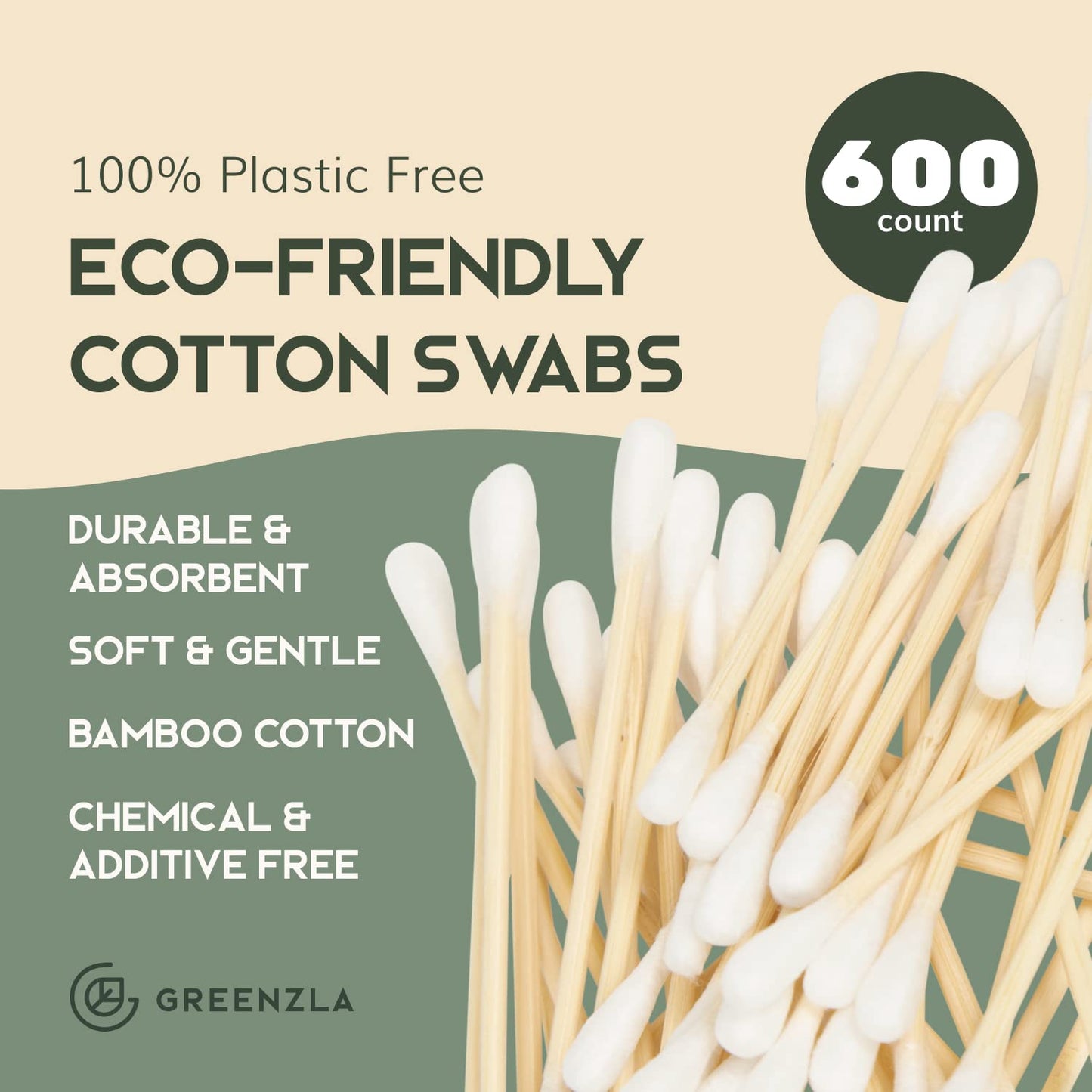 600 Pack Organic Cotton Swabs Natural Cotton Swabs for Ears Cruelty-Free Cotton Swabs Biodegradable All Natural Chlorine-Free & Hypoallergenic Cotton Swabs Comes with Eco Friendly Cotton Swab Holder