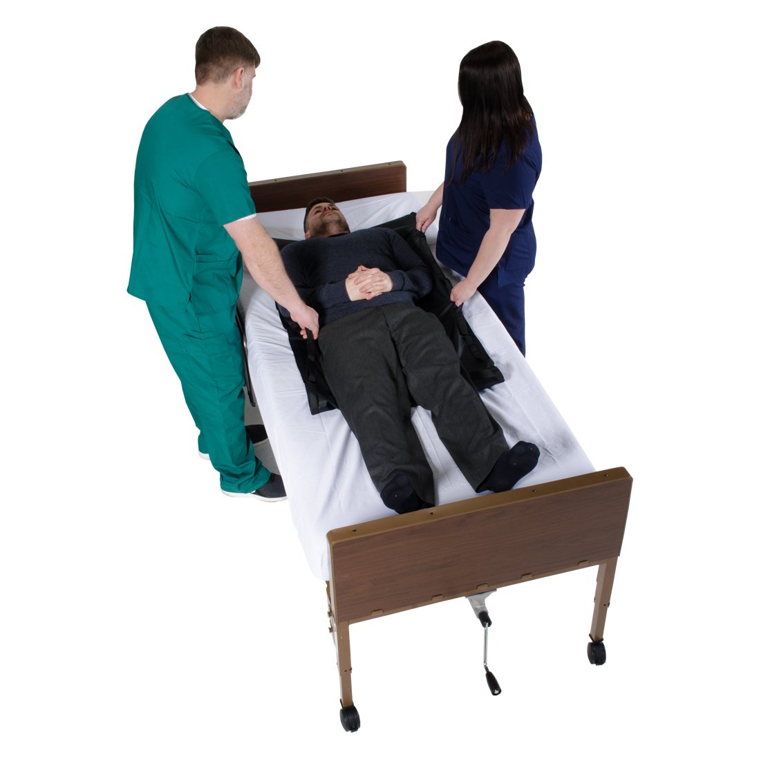 Patient Aid 48" x 28" Tubular Reusable Slide Sheet with Handles | for Patient Transfers, Turning, and Repositioning in Bed | Sliding Draw Sheets to Assist Moving Elderly & Disabled