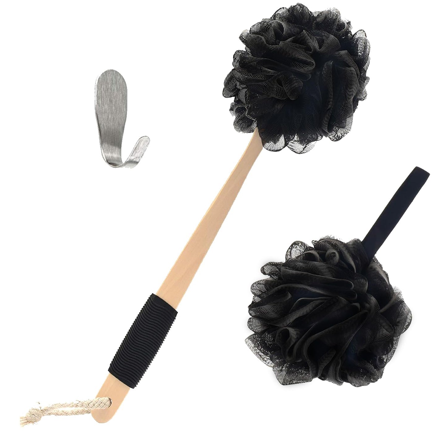 Yoove Bamboo Charcoal Infused Loofah Back Scrubber for Shower