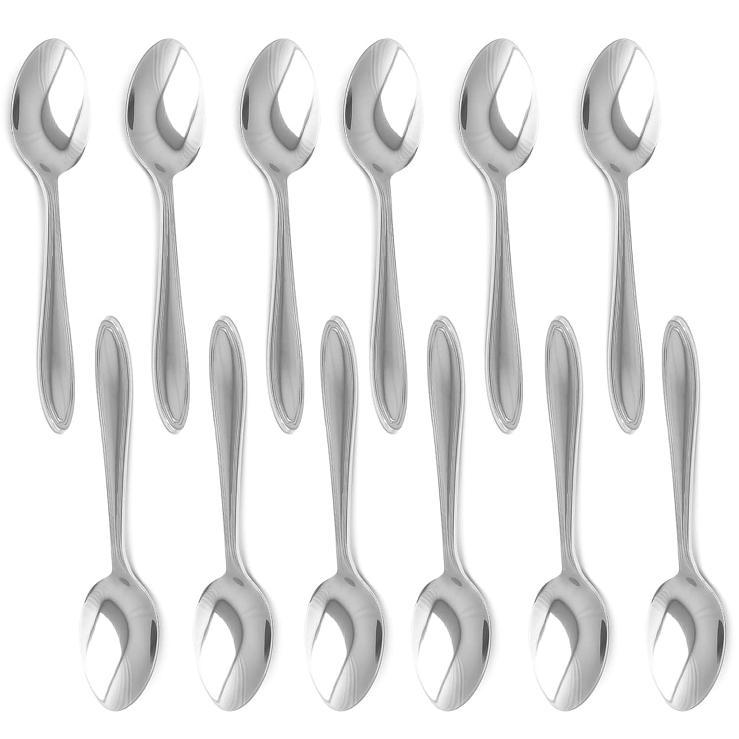 Royal 12-Piece Table Spoons Set - 18/10 Stainless Steel Dinner Spoons, Mirror Polished Flatware Utensils - Great Soup Spoons, Use for Home, Kitchen, or Restaurant (Curved Design)