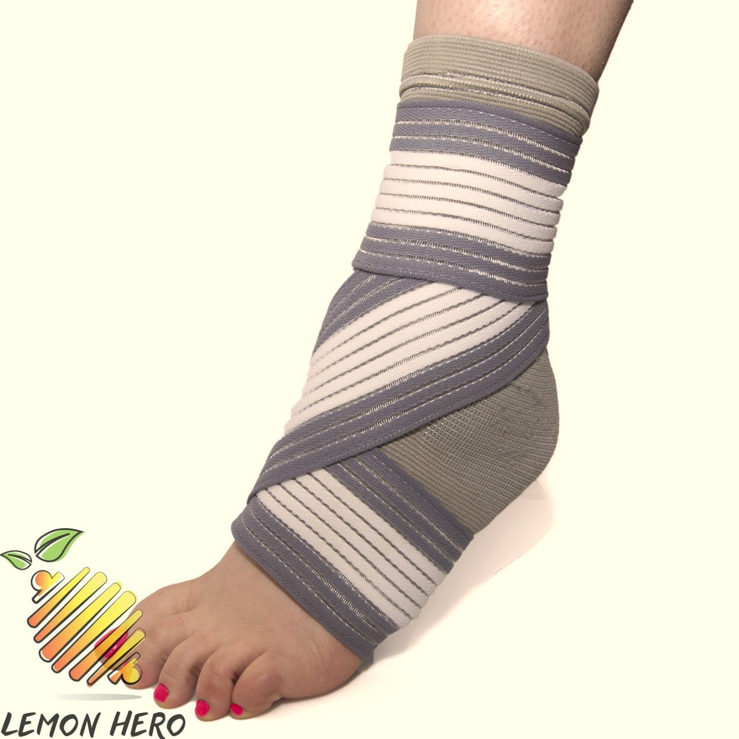 Lemon Hero Foot Compression Sock With Adjustable Elasticated Wrap