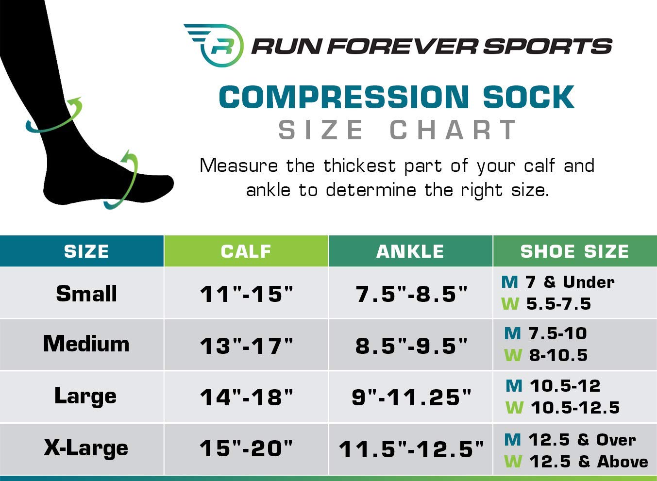 Run Forever Compression Socks for Men & Women 20-30mmHg Medical Grade Graduated Stockings