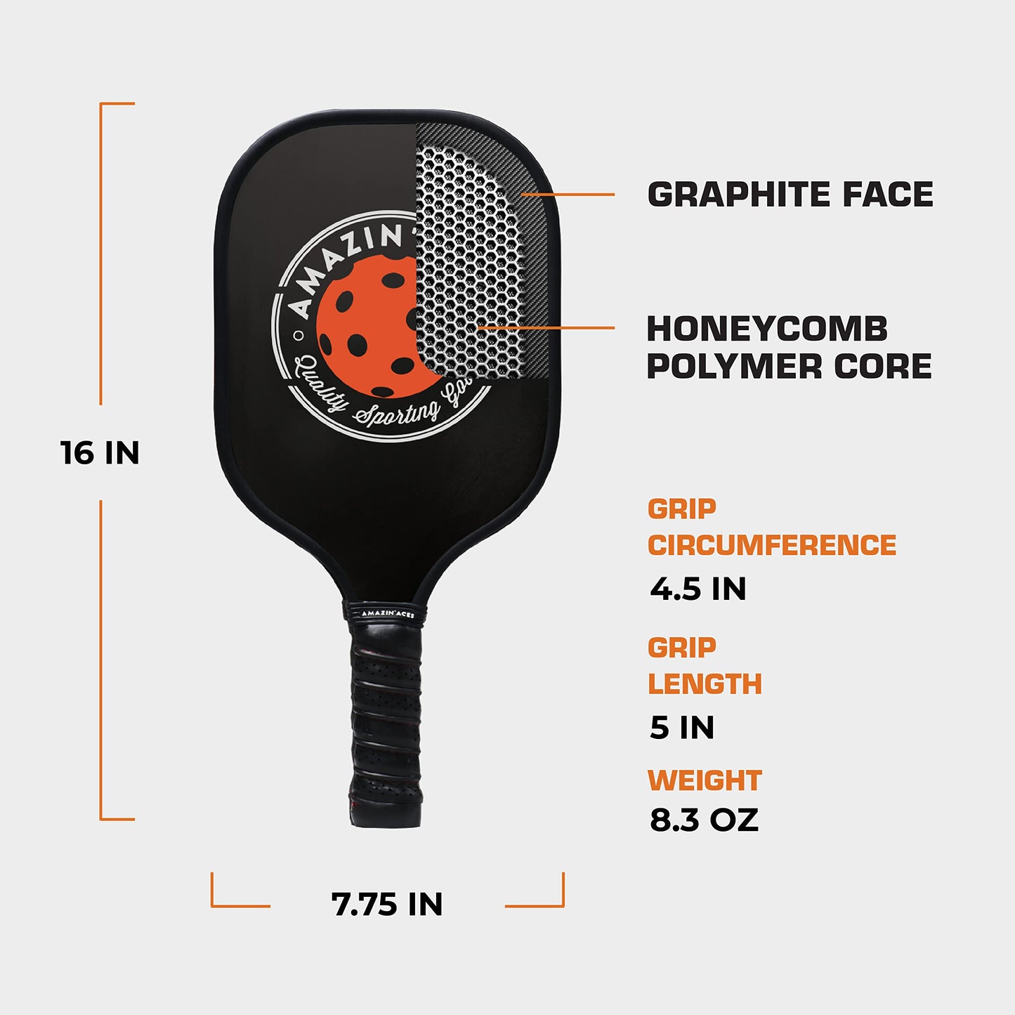 Amazin' Aces Classic Graphite Pickleball Paddles (Set of 2)