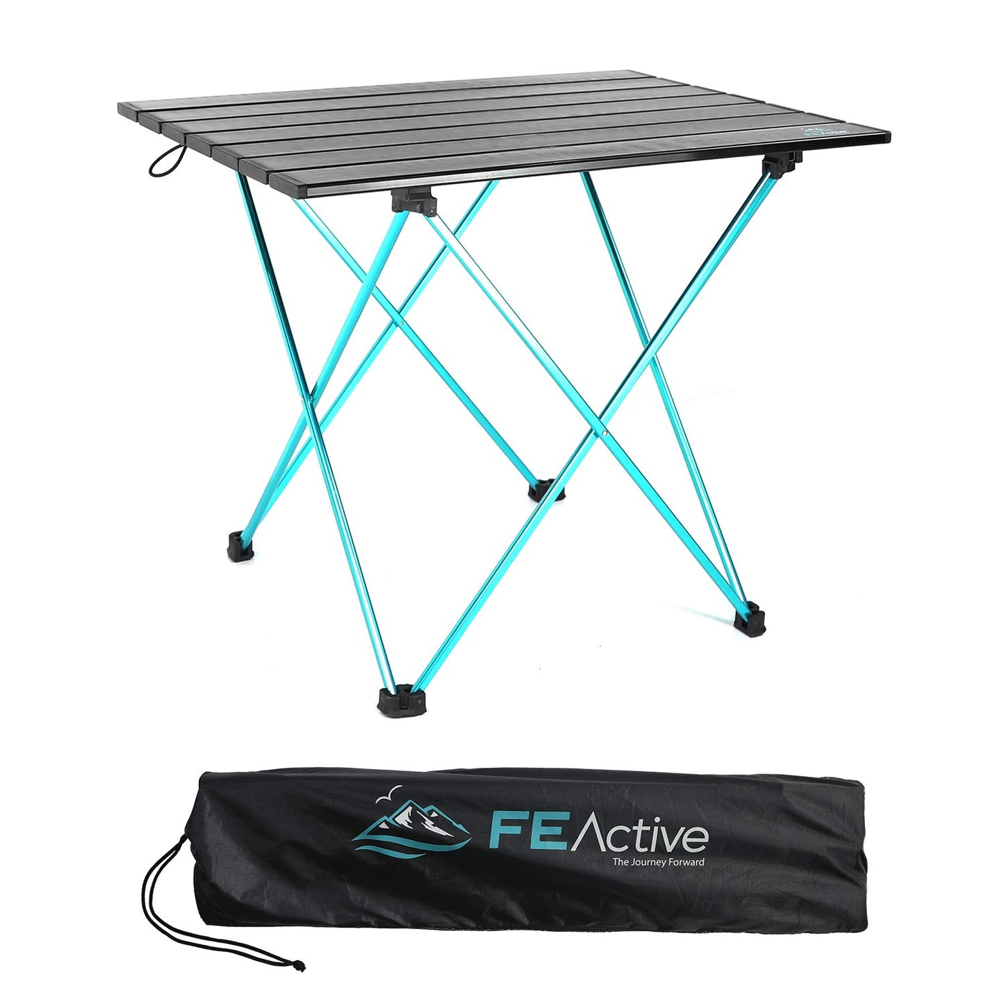 FE Active Camping Folding Table - Camping Table Compact, Sturdy, Lightweight, Portable Outdoor Aluminum Frame Furniture for Picnic, Beach, Hiking, Backpacking, Travel | Designed in California, USA