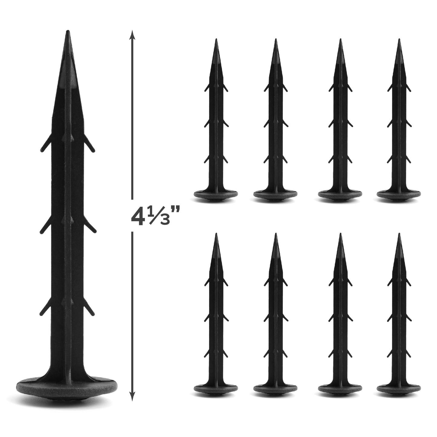 LOSTRONAUT 17 Inch Downspout Splash Block and Rain Gutter Extender - 4-Pack Downspout Diverter Attachment for Home Foundation and Landscape Protection - Includes 8 Hard Plastic Stakes, Brown