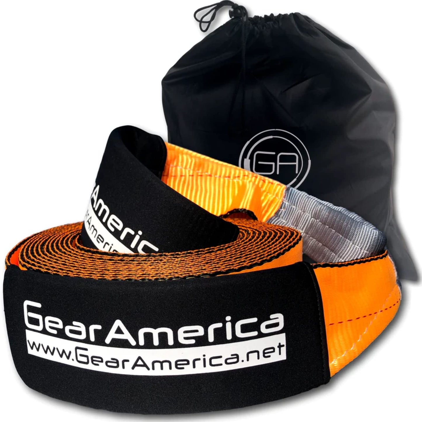 GearAmerica Tow Strap 4" x 30' (2 Pack) Tree Saver Winch Strap 46,076 lbs