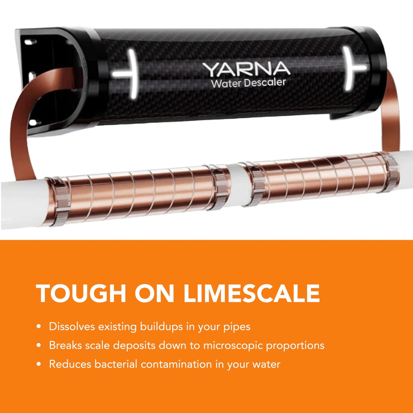 YARNA Capacitive Electronic Water Descaler Whole House Solution - Alternative No Salt Water Softener System, Reduces The Effects of Limescale and Hard Water [CWD30, Max 2" Pipe]