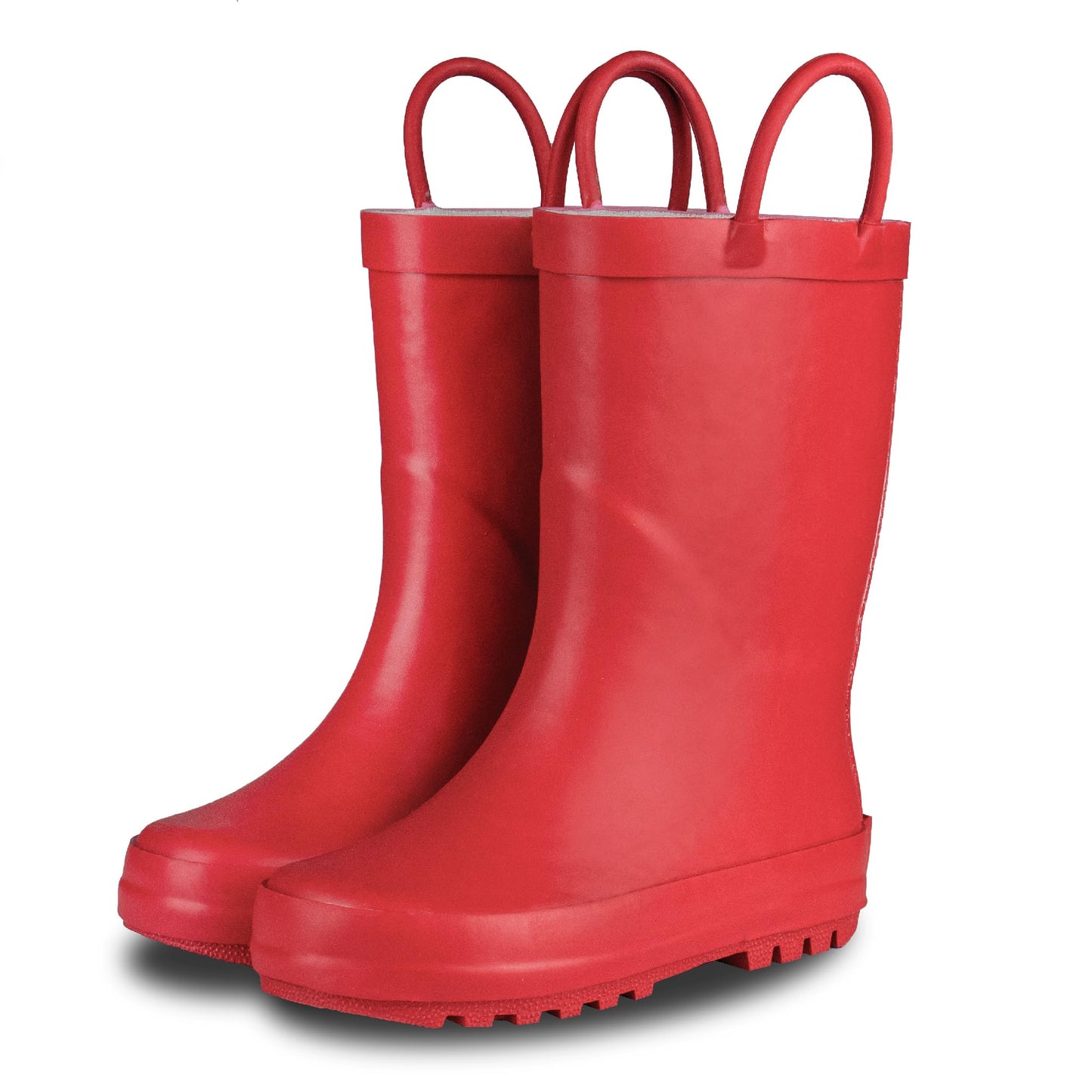 Lone Cone Elementary Collection - Premium Natural Rubber Rain Boots with Matte Finish for Toddlers and Kids, Cherry Red, 4 Big Kid