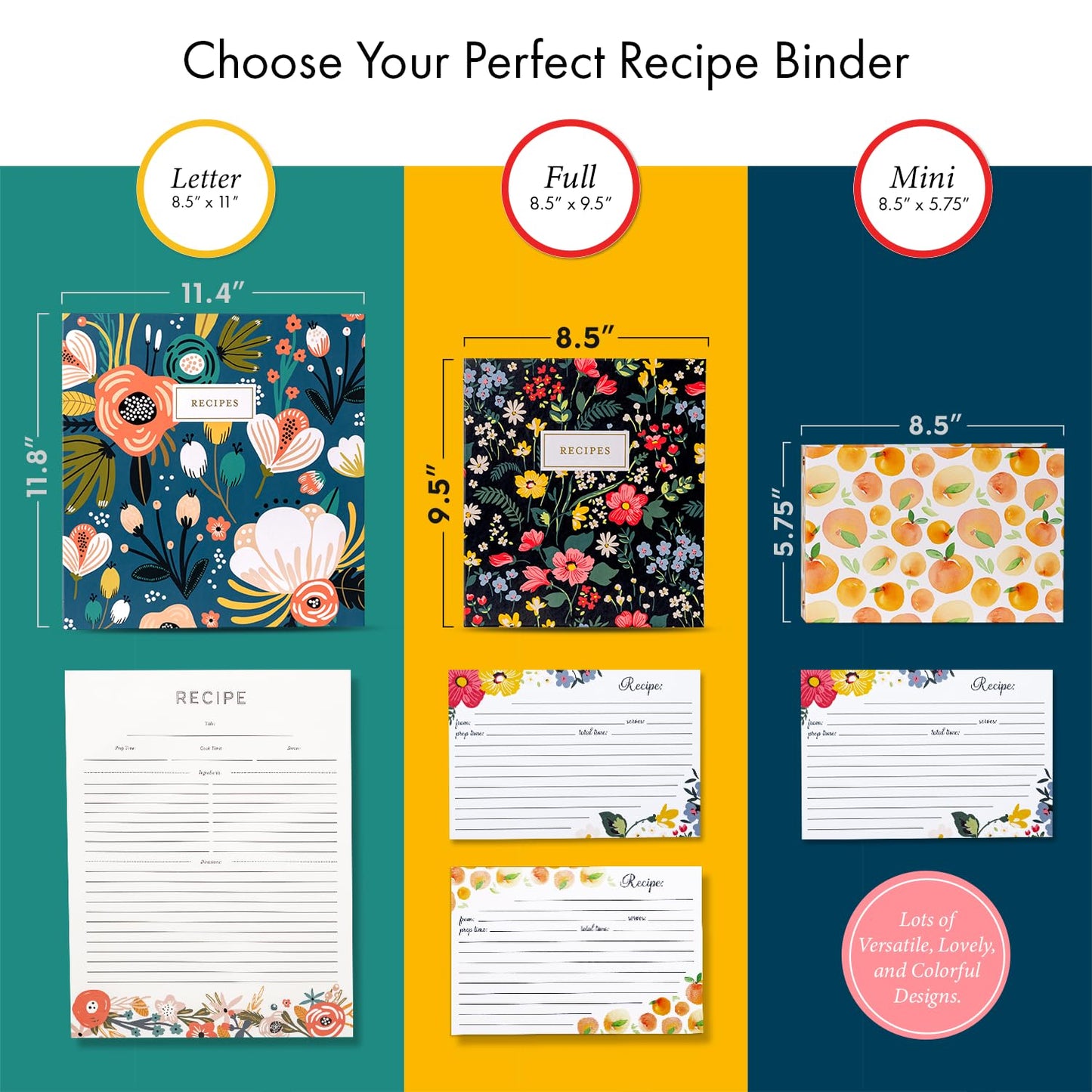 Jot & Mark 3 Ring Recipe Binder