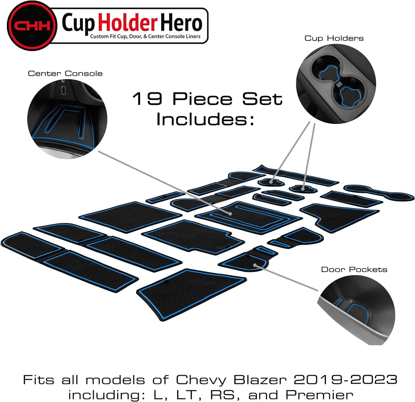 2019-2022 Chevy Blazer - Premium Cup Holder Liners Kit