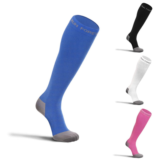 Run Forever Sports Compression Socks for Women & Men | 20-30 mmHg Knee High Medical Grade Compression Stockings