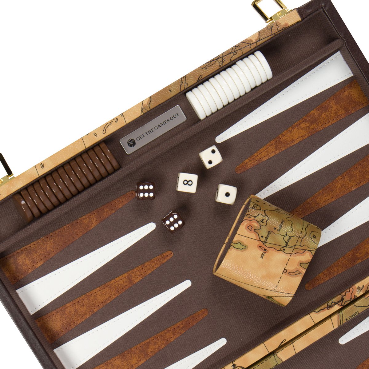 Get The Games Out Top Backgammon Set - Classic Board Game Case - Best Strategy & Tip Guide - Available in Small, Medium and Large Sizes (Map, Large)