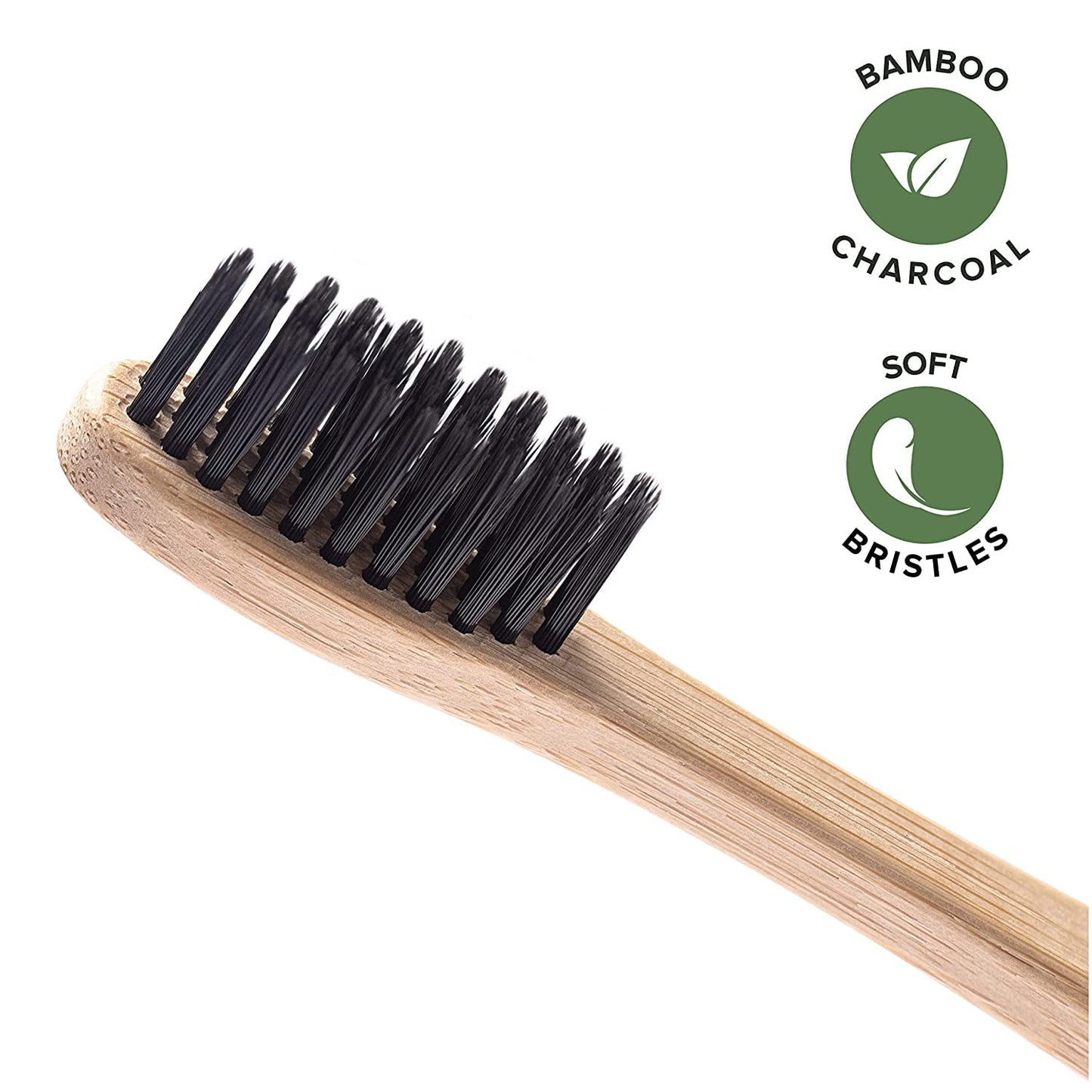 Greenzla Biodegradable Bamboo Toothbrushes, 12 Pack Sturdy BPA Free Soft Bristles Toothbrushes for Adults with Toothbrush Travel Case & Charcoal Dental Floss, Organic & Compostable Wooden Toothbrushes