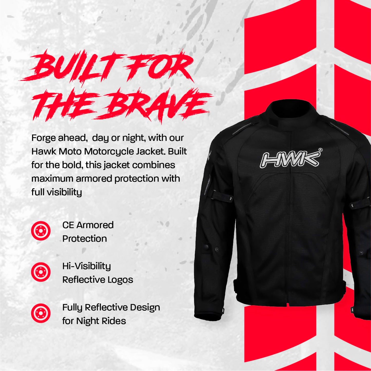 HWK Motorcycle Jacket Men's Riding Textile Racing Motorbike Hi-Vis Biker CE Armored Water Resistant Jackets