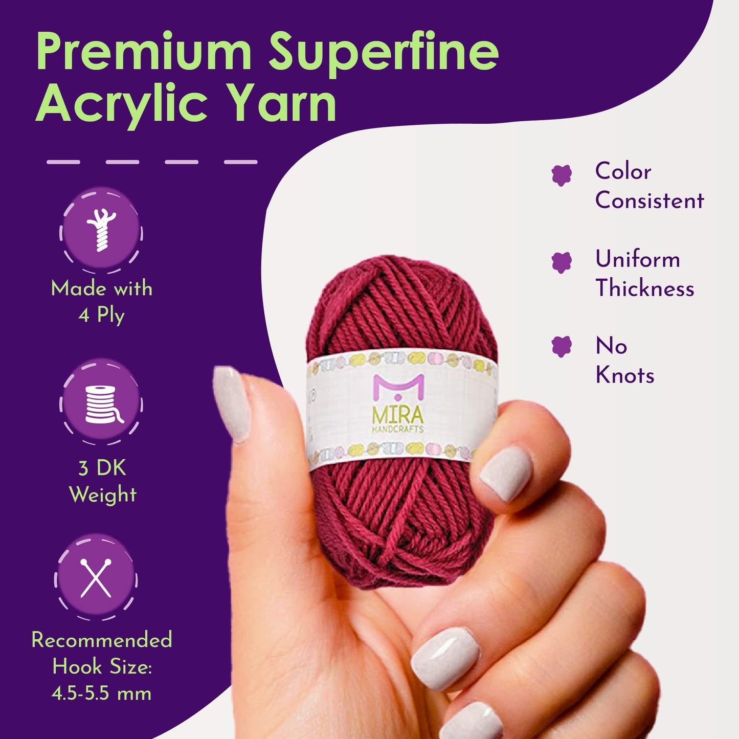 Mira HandCrafts Premium Crochet Yarn Kit