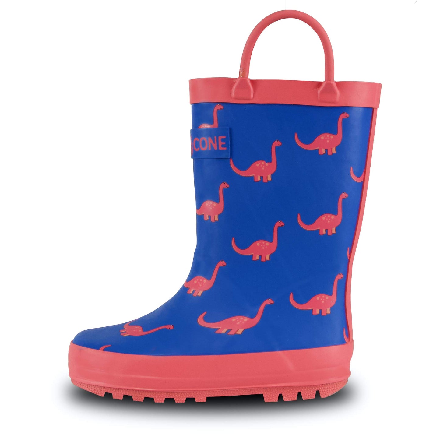 Lone Cone Rain Boots with Easy-On Handles in Fun Patterns & Solid Colors for Toddlers and Kids, Dino-Mite - Matte Finish, 13 Little Kid