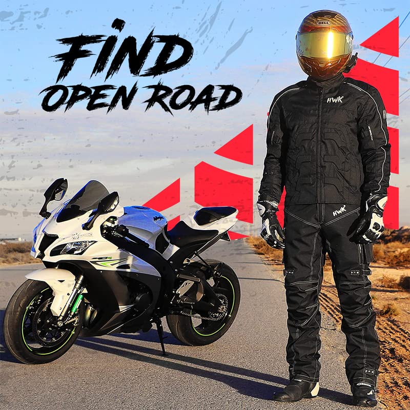 HWK Spyder Motorcycle Jacket for Men with Weather Resistant Cordura Textile Fabric for Enduro Motocross Jacket