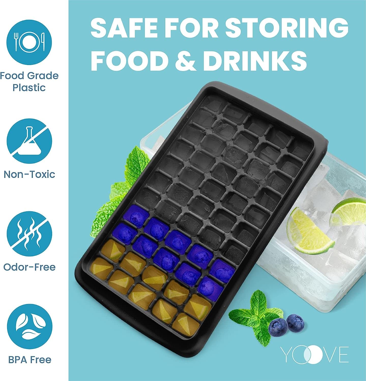 Ice Cube Tray With Lid & Bin