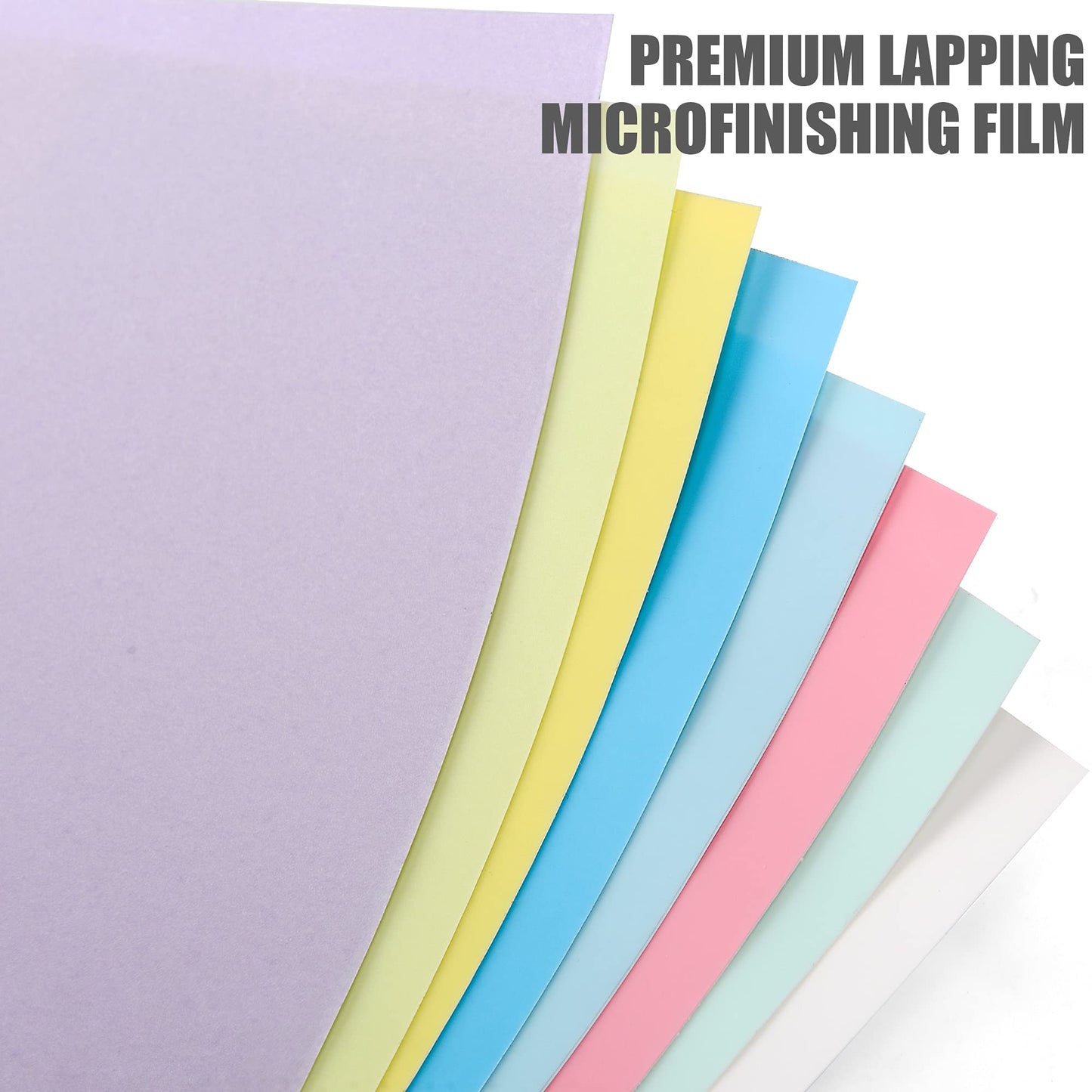 Lapping Microfinishing Film with PSA - Set of 8 Polishing Sheets 4.25�� x 11�� for Scary Sharp Sharpening System - AO Aluminum Oxide with Pressure Sensitive Adhesive