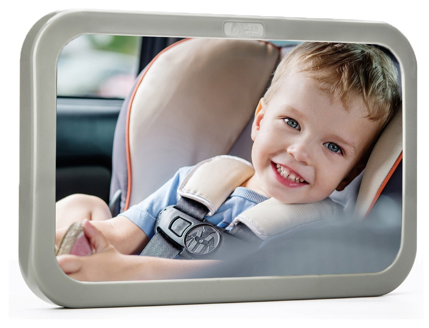 Baby & Mom Back Seat Baby Mirror - Rear View Baby Car Seat Mirror Wide Convex Shatterproof Glass and Fully Assembled - Crash Tested and Certified for Safety