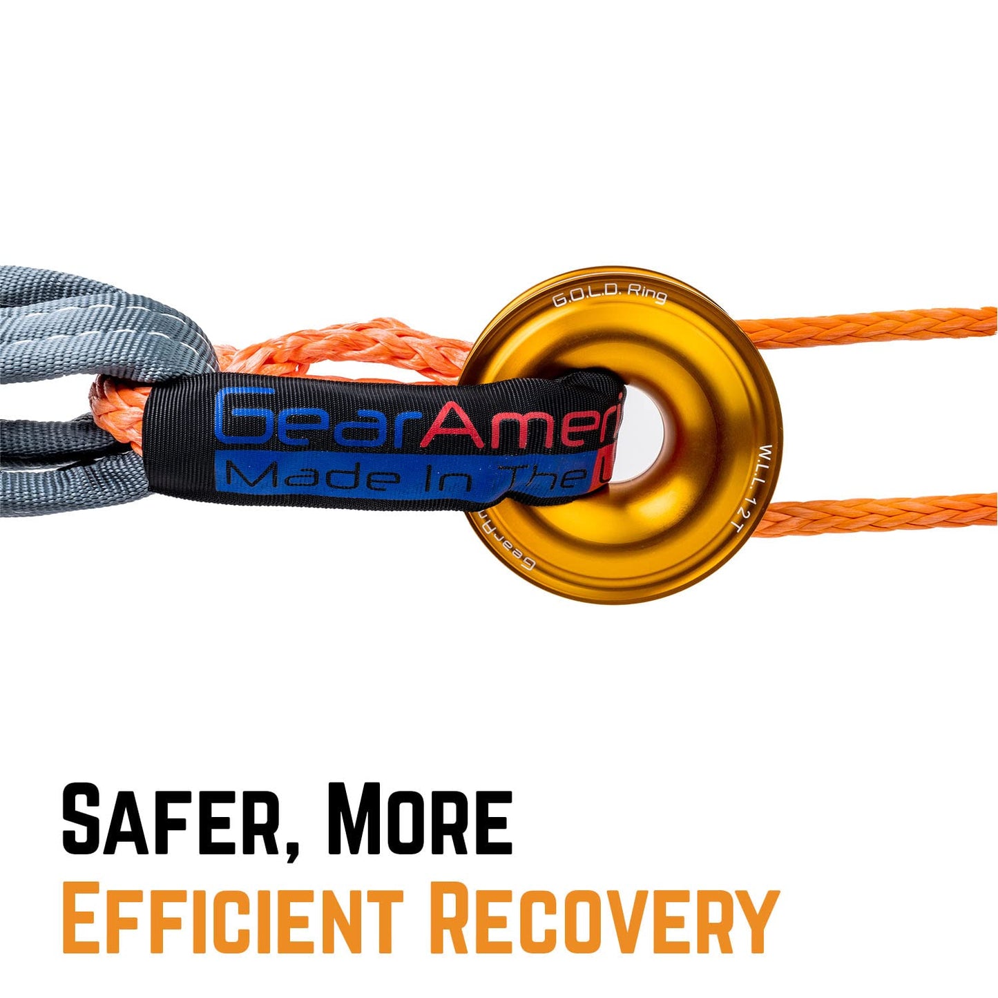 GearAmerica G.O.L.D. Snatch Recovery Ring – 48,000 lbs MBS, 24,000 lbs WLL – Recovery Pulley for Use with Synthetic Shackles & Winchline