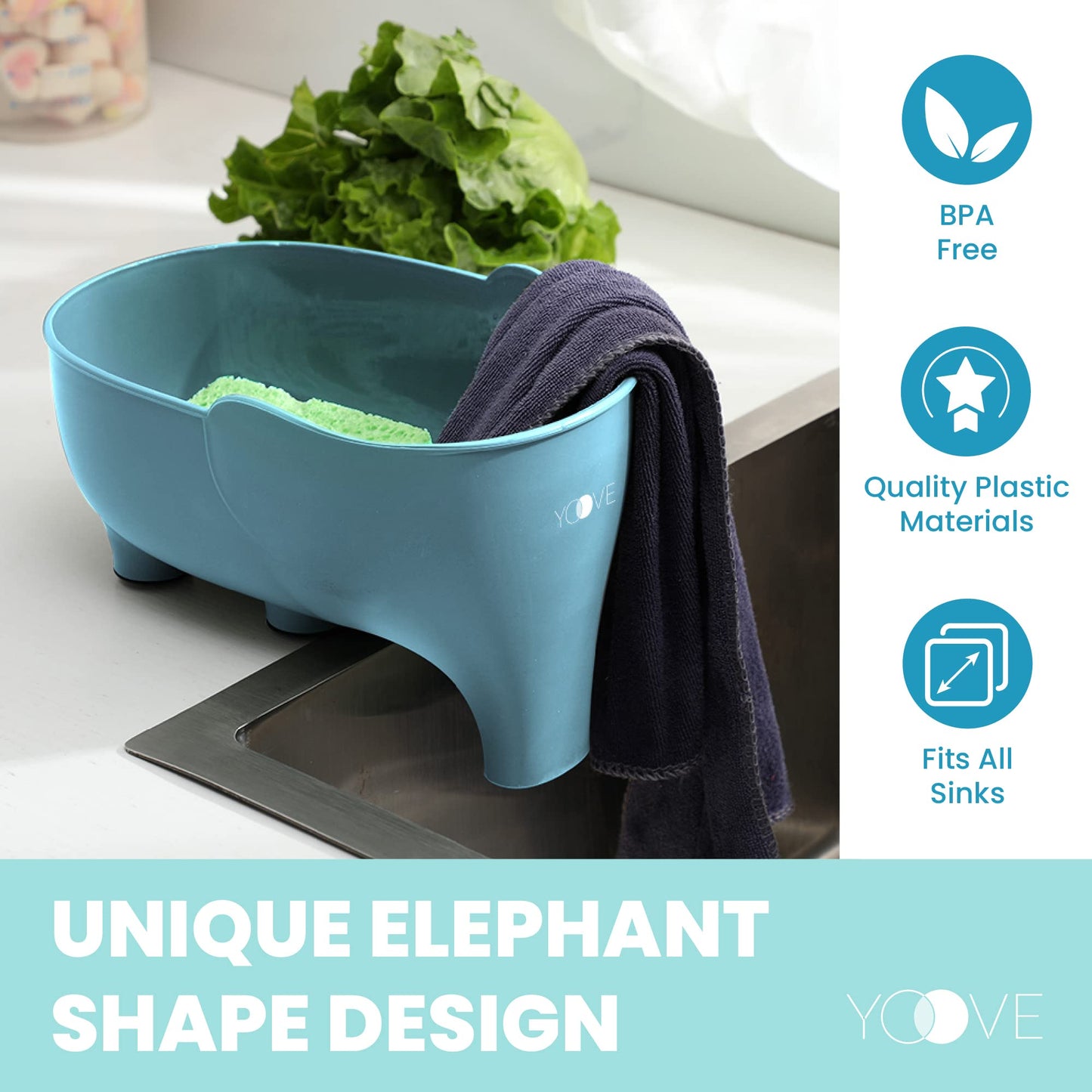 Yoove Kitchen Sink Drain Basket | 2 Elephant Shaped Sink Strainer Drain Baskets