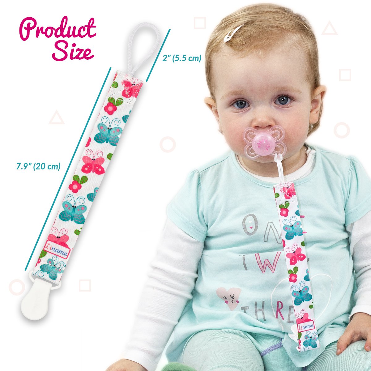 Liname Neutral Pacifier Clip - 3 Pack Pacifier Clips for Boys & Girls