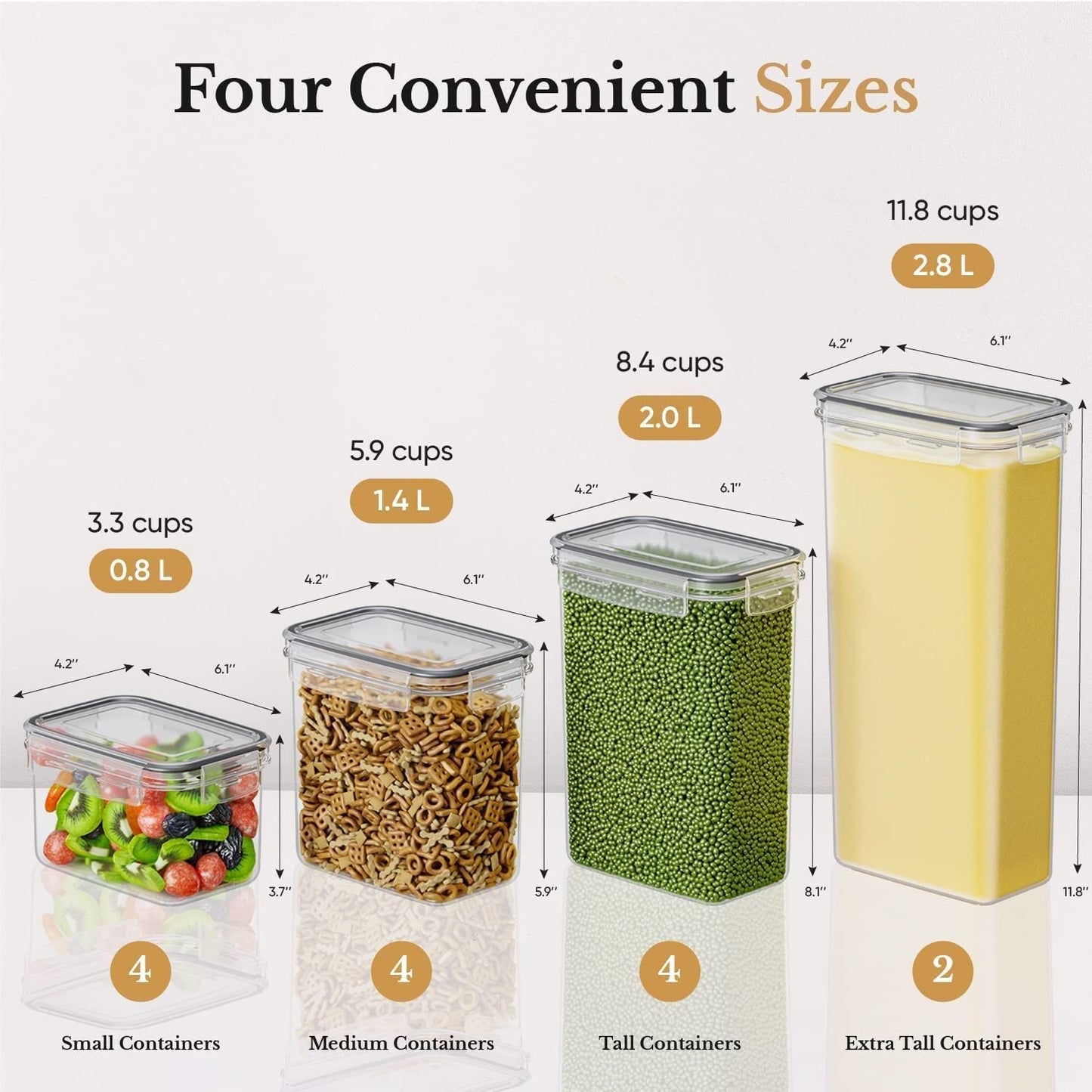 Superior Bundle Airtight Food Storage Containers with Lids for Kitchen Organization